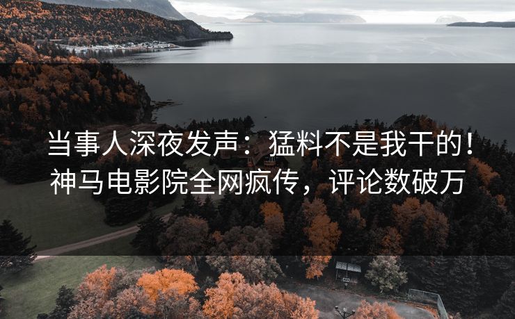 当事人深夜发声：猛料不是我干的！神马电影院全网疯传，评论数破万
