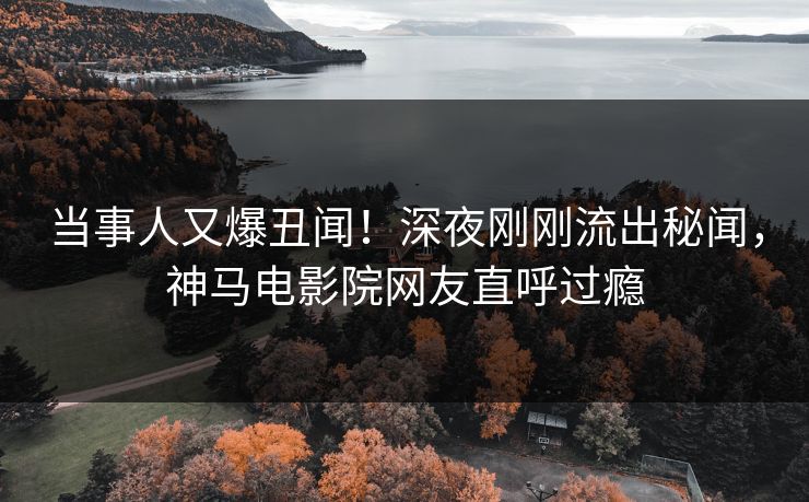 当事人又爆丑闻！深夜刚刚流出秘闻，神马电影院网友直呼过瘾