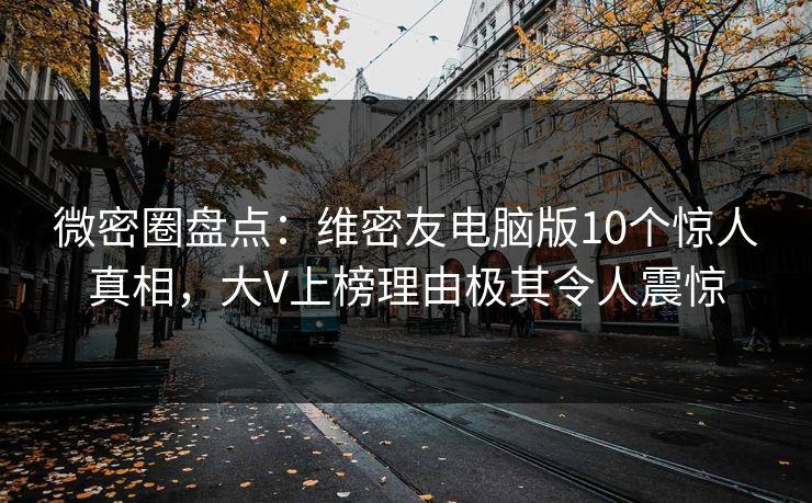 微密圈盘点：维密友电脑版10个惊人真相，大V上榜理由极其令人震惊